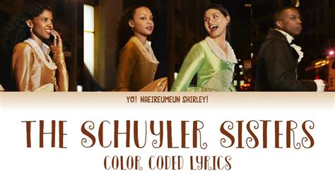 Lyrics for The Schuyler Sisters by Phillipa Soo feat. Jasmine Cephas-Jones, Leslie Odom, Jr., Original Broadway Cast of Hamilton & Renee Elise Goldsberry. There′s nothing rich folks love more Than going downtown and slummin' it …